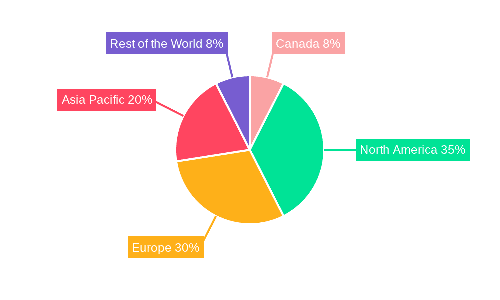 Canada Bioplastics Market Market Share by Region - Global Geographic Distribution