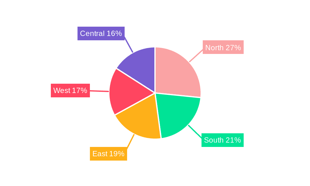 India Print Label Market Market Share by Region - Global Geographic Distribution