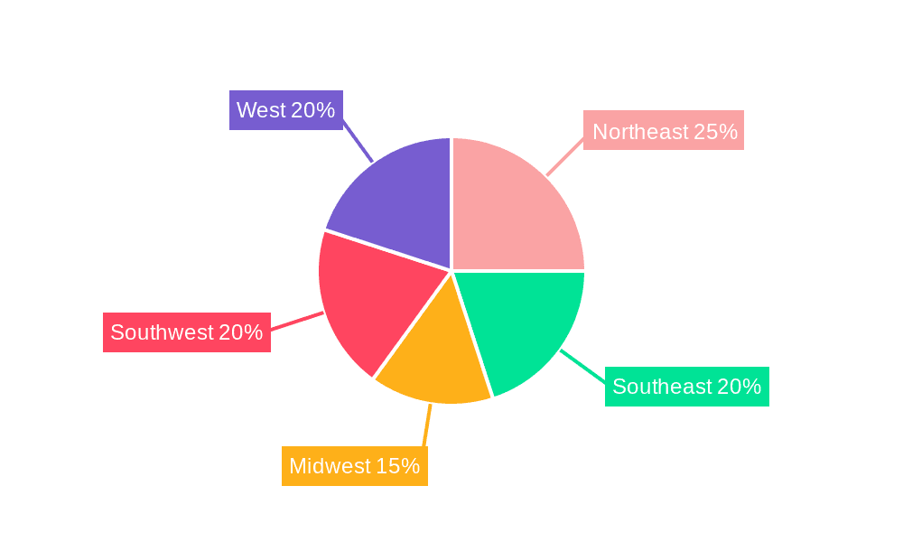 U.S. Car Rental Market Market Share by Region - Global Geographic Distribution