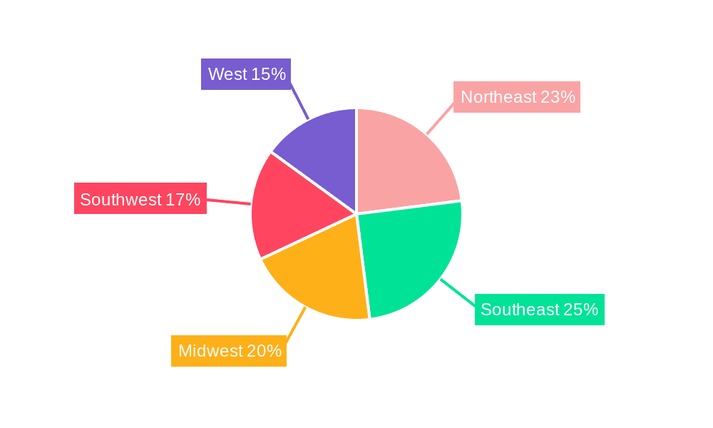US Dental Chain Market Market Share by Region - Global Geographic Distribution
