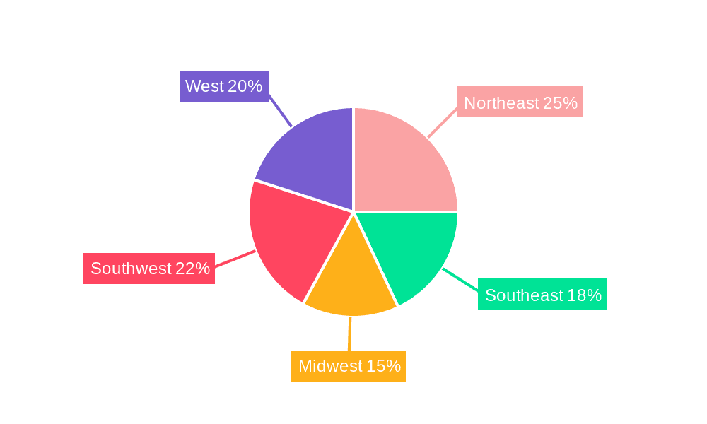US Luxury Hotel Market Market Share by Region - Global Geographic Distribution