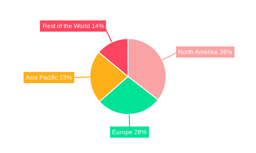 Artificial Intelligence and Robotics in Aerospace and Defense Market Market Share by Region - Global Geographic Distribution