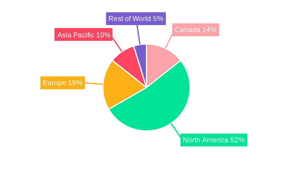 Canada Automotive Glass Fiber Composites Market Market Share by Region - Global Geographic Distribution