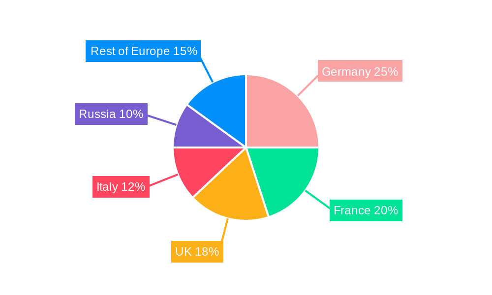 Europe Medium And Large Caliber Ammunition Market Market Share by Region - Global Geographic Distribution