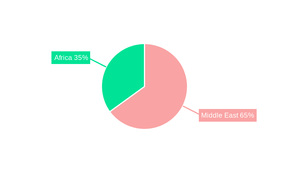 Middle East and Africa Cybersecurity Industry Market Share by Region - Global Geographic Distribution