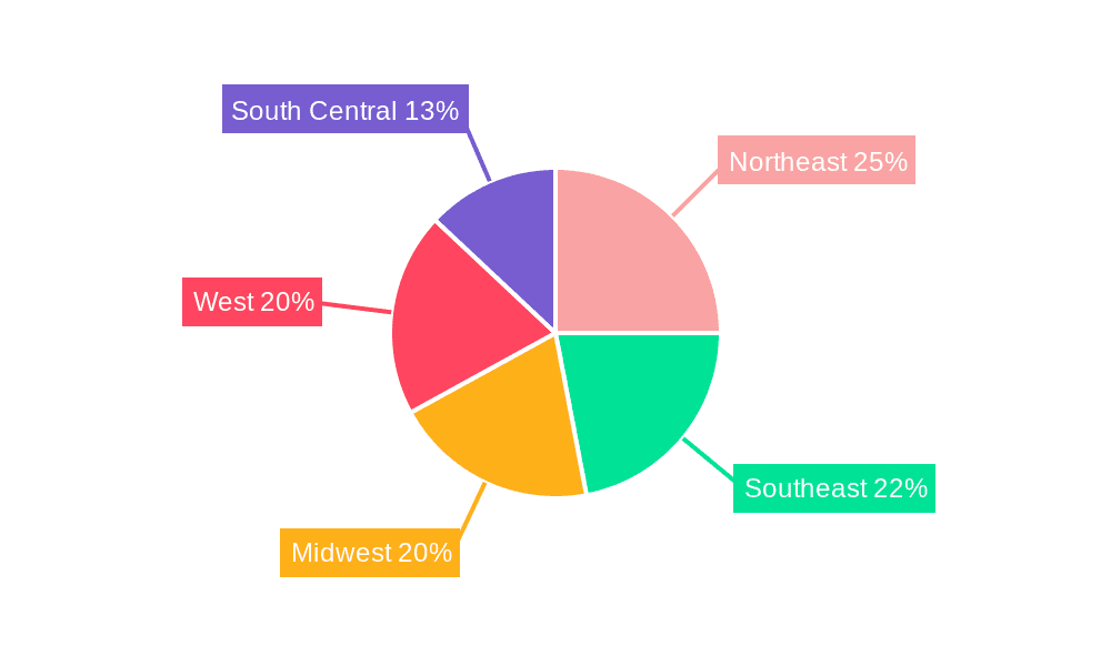 United States Contract Logistics Services Market Market Share by Region - Global Geographic Distribution