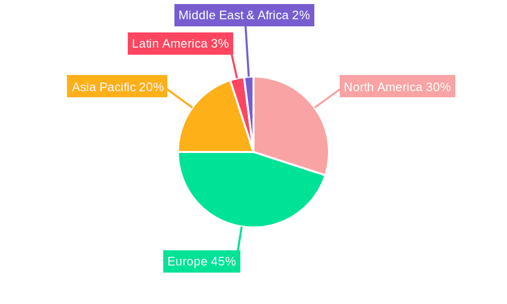Europe Optical Sensors Market Market Share by Region - Global Geographic Distribution