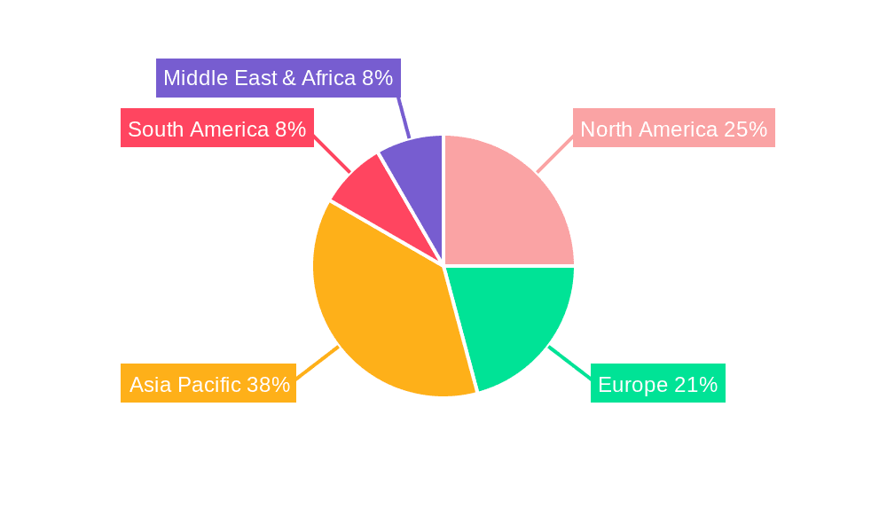 FEVE Fluoropolymer Coatings Market Market Share by Region - Global Geographic Distribution