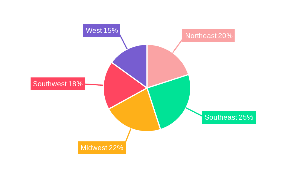 US Cold Chain Supply Logistics Market Market Share by Region - Global Geographic Distribution