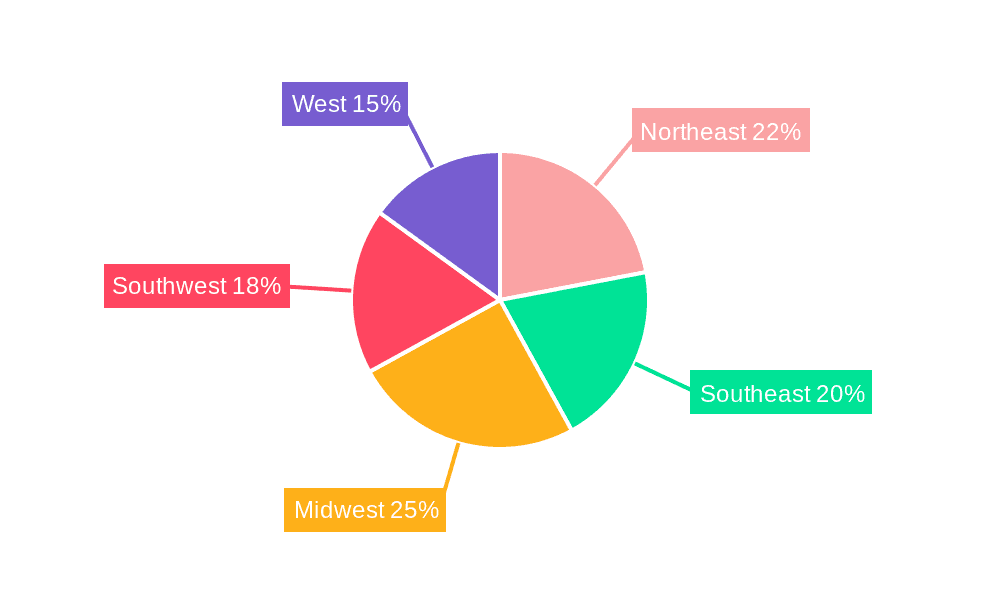 US Print Label Market Market Share by Region - Global Geographic Distribution