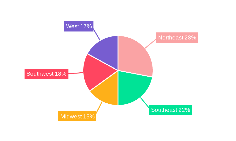 US Vertical Farming Market Market Share by Region - Global Geographic Distribution