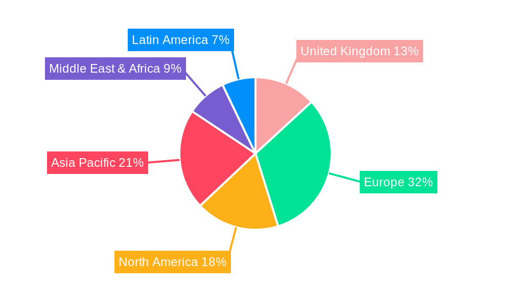 United Kingdom Sealants Market Market Share by Region - Global Geographic Distribution